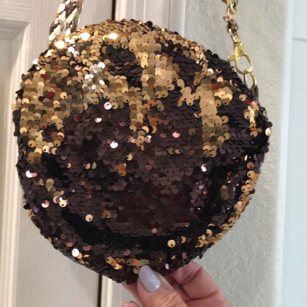 Ty Beanie Boos Sequin Sloth Crossbody Bag - Brown & Gold.